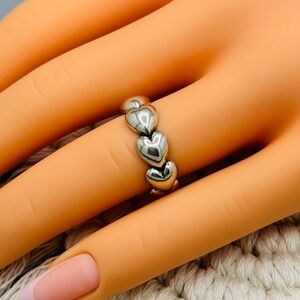 925 Minimalist Heart Open Ring